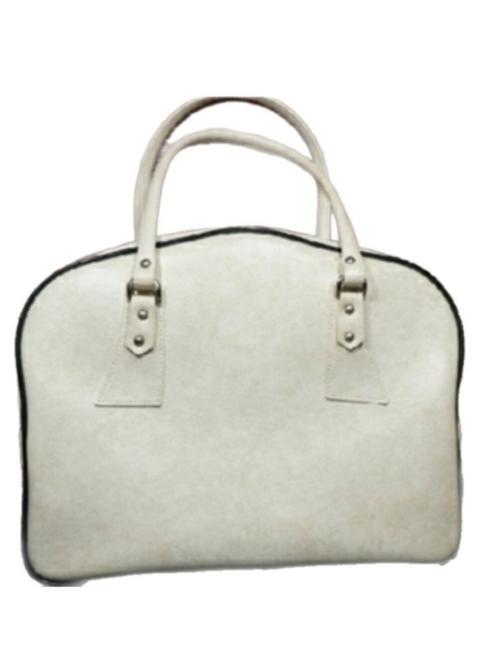 1960's Vintage Bag, Handbag 1960's Bantam Travelware Ivory Faux Leather Carry on